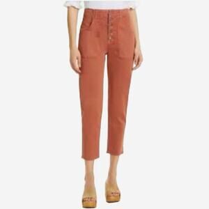 Veronica Beard Women’s Arya Straight Leg High Rise Pants Terracotta Size 30/10